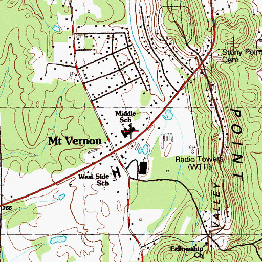 Topographic Map of West Side High School, GA