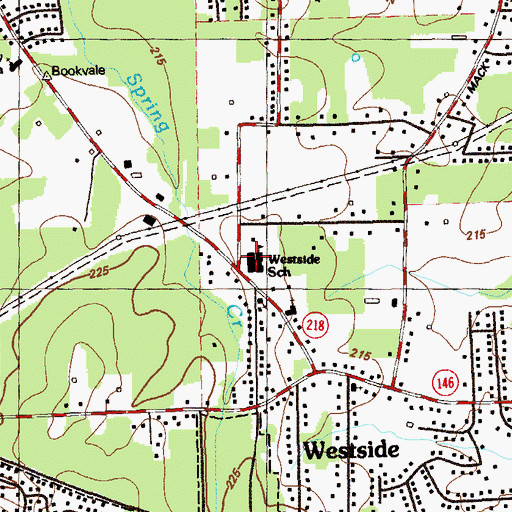 Topographic Map of West Side Elementary School, GA