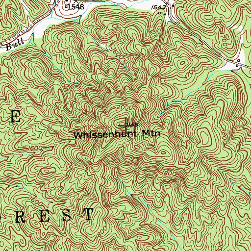 Topographic Map of Whissenhunt Mountain, GA
