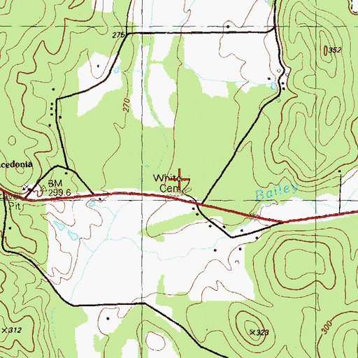 Topographic Map of White Cemetery, GA
