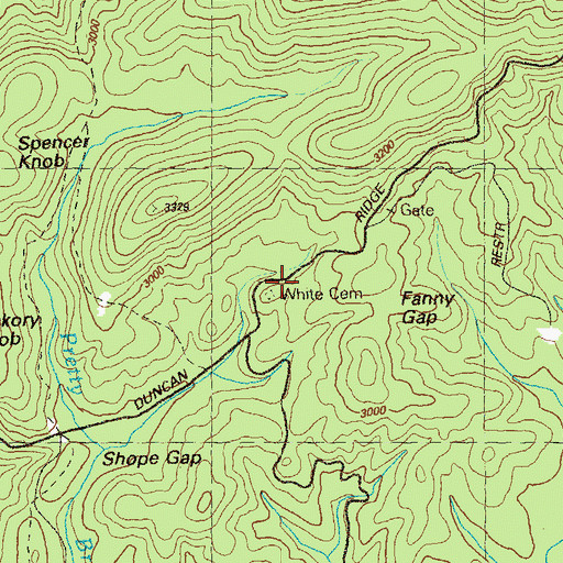 Topographic Map of White Cemetery, GA
