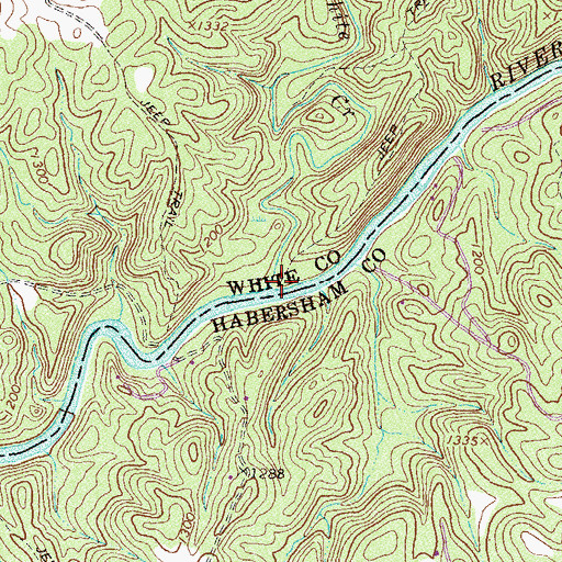Topographic Map of White Creek, GA