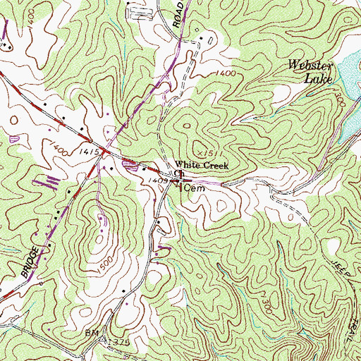 Topographic Map of White Creek Church, GA