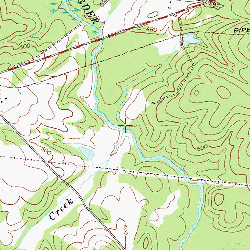 Topographic Map of White Oak Creek, GA