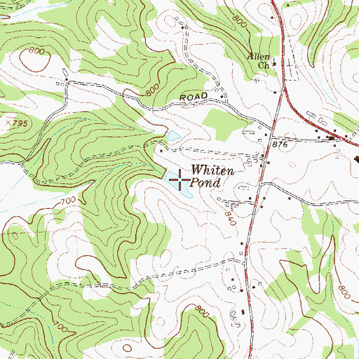 Topographic Map of Whiten Pond, GA