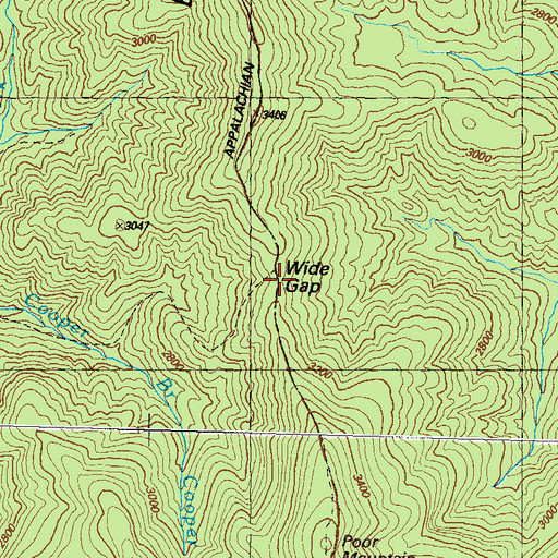 Topographic Map of Wide Gap, GA