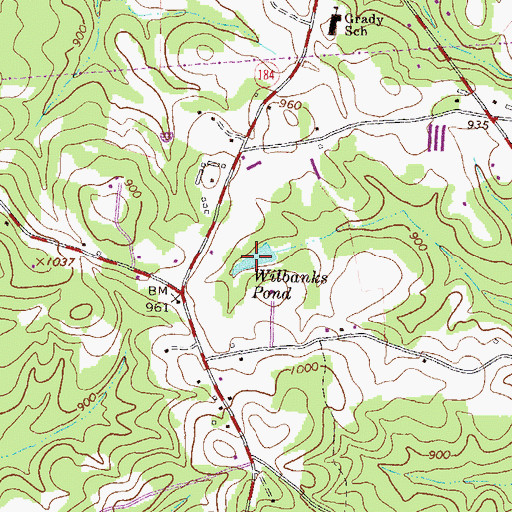 Topographic Map of Wilbanks Pond, GA