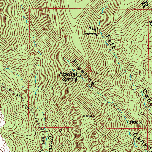 Topographic Map of Pipeline Spring, AZ