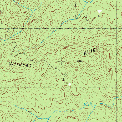 Topographic Map of Wildcat Ridge, GA