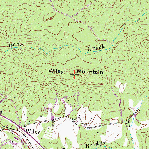 Topographic Map of Wiley Mountain, GA