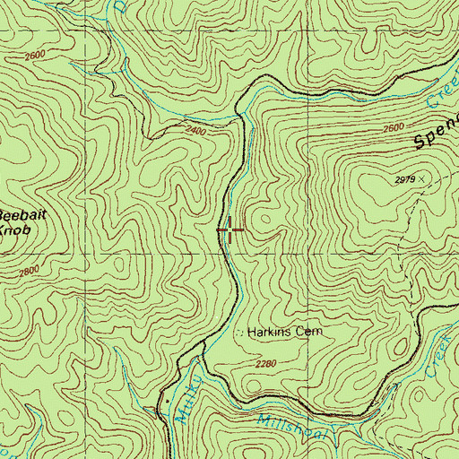 Topographic Map of William Branch, GA
