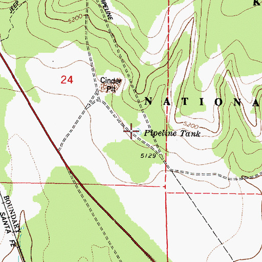 Topographic Map of Pipeline Tank, AZ