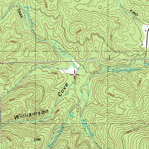 Topographic Map of Williamson Cove, GA