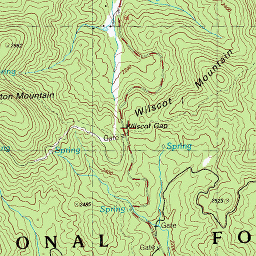 Topographic Map of Wilscot Gap, GA