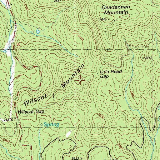 Topographic Map of Wilscot Mountain, GA