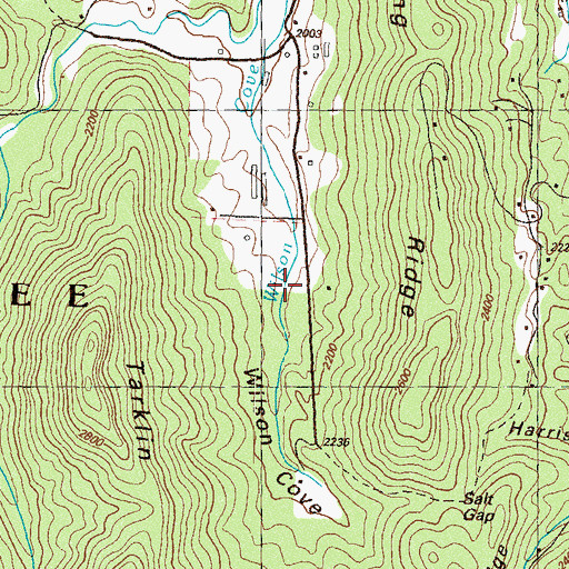 Topographic Map of Wilson Cove, GA