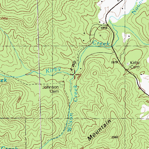 Topographic Map of Wilson Creek, GA
