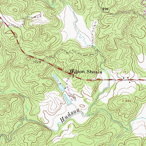 Topographic Map of Wilson Shoals, GA