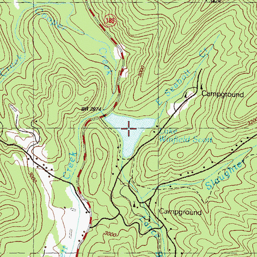 Topographic Map of Lake Winfield Scott, GA