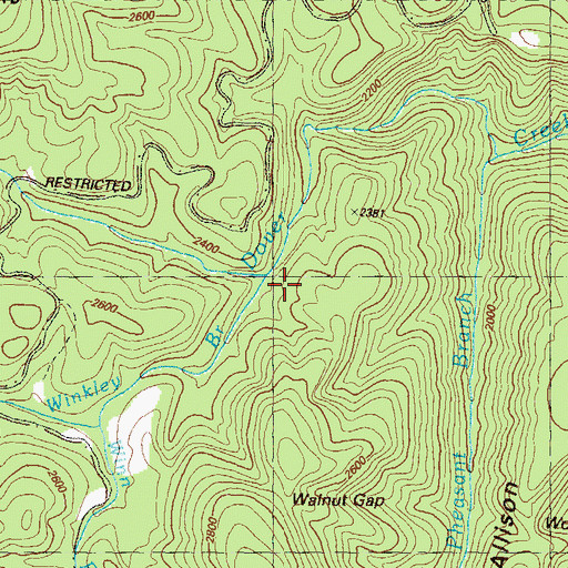 Topographic Map of Winkley Branch, GA