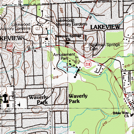 Topographic Map of Lake Winnepesauka, GA