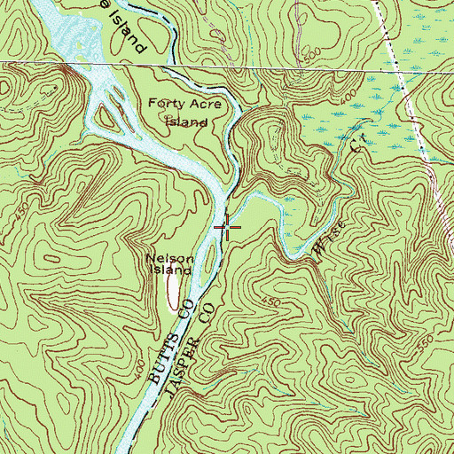 Topographic Map of Wise Creek, GA