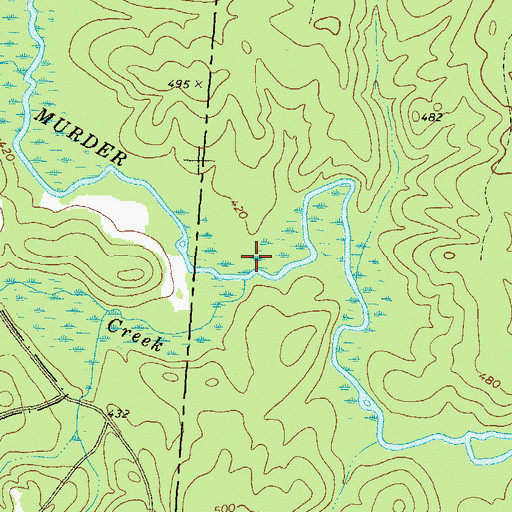 Topographic Map of Wolf Creek, GA