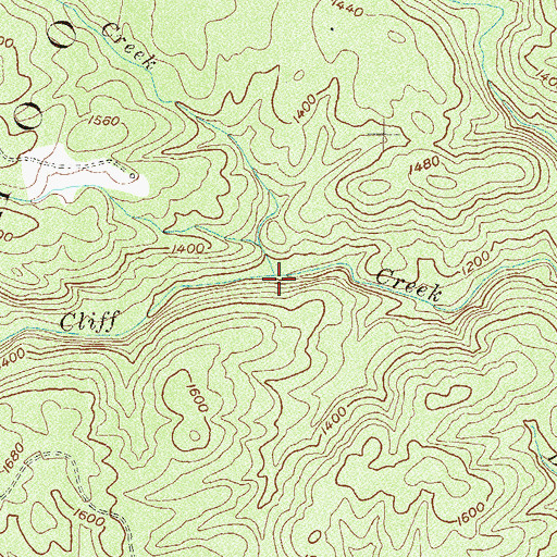 Topographic Map of Wolf Creek, GA