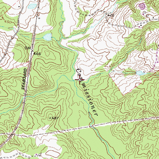 Topographic Map of Wolf Creek, GA