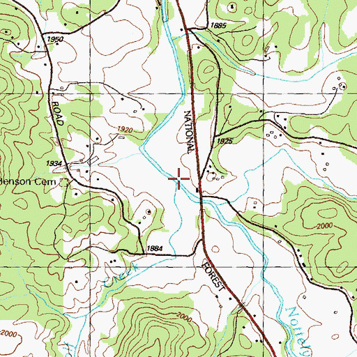 Topographic Map of Wolf Creek, GA