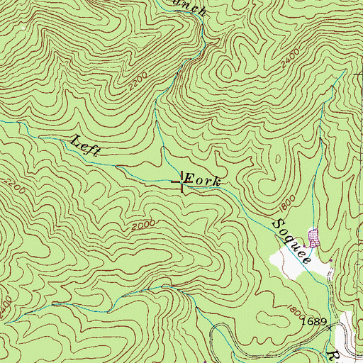 Topographic Map of Wolfpen Branch, GA