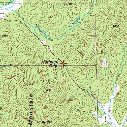 Topographic Map of Wolfpen Gap, GA