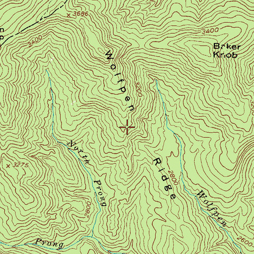 Topographic Map of Wolfpen Ridge, GA