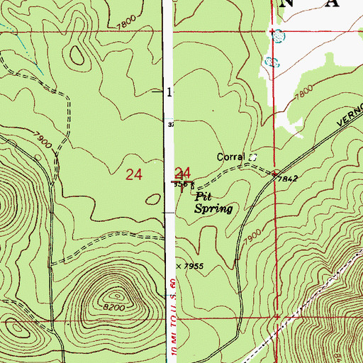 Topographic Map of Pit Spring, AZ