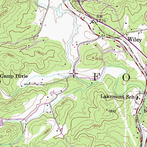 Topographic Map of Worley Creek, GA
