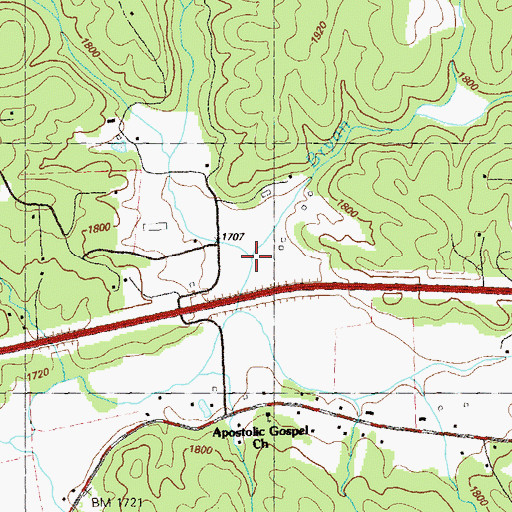 Topographic Map of Wright Mill Branch, GA