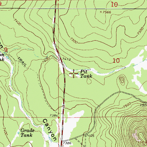 Topographic Map of Pit Tank, AZ
