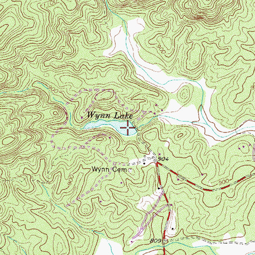 Topographic Map of Wynn Lake, GA