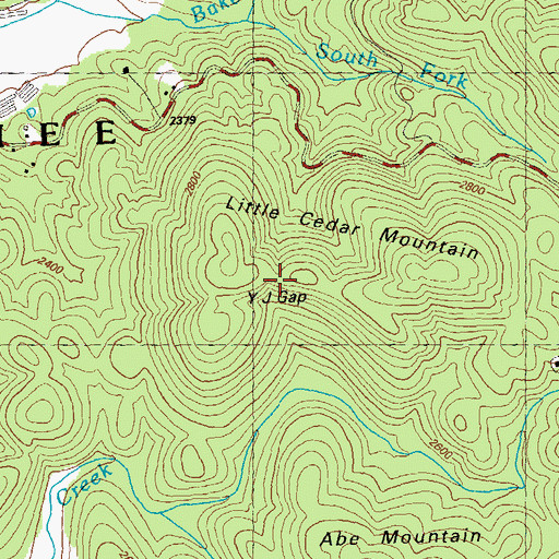 Topographic Map of Y J Gap, GA
