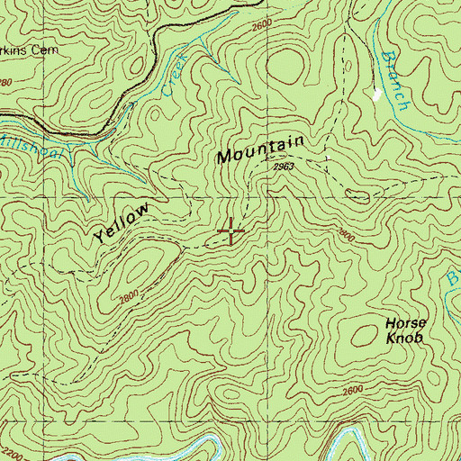 Topographic Map of Yellow Mountain, GA