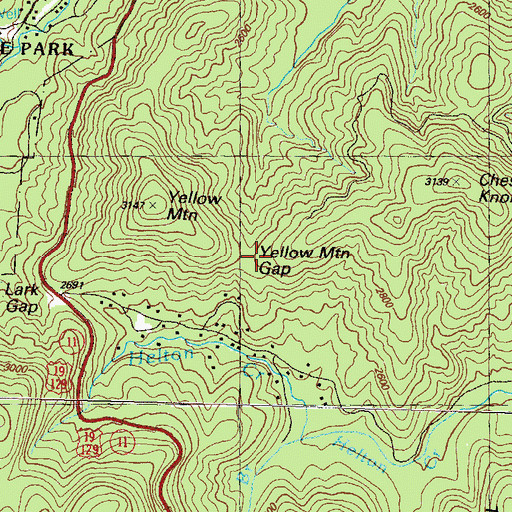 Topographic Map of Yellow Mountain Gap, GA