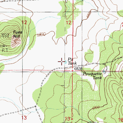 Topographic Map of Pit Tank, AZ