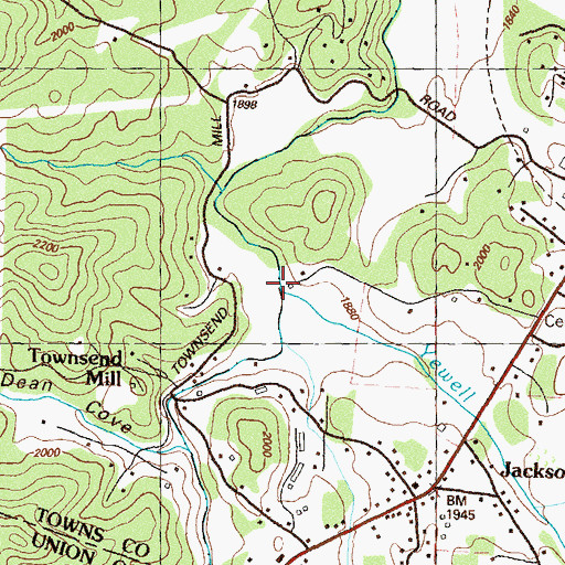 Topographic Map of Yewell Branch, GA