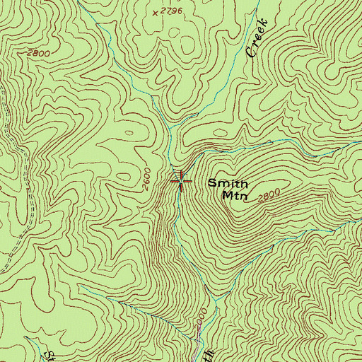 Topographic Map of York Creek, GA