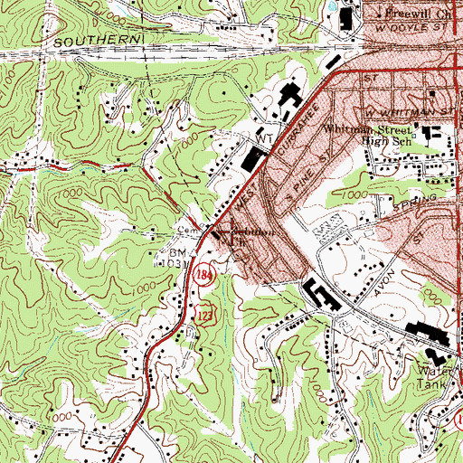 Topographic Map of Zebuion Church, GA