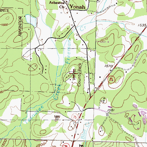Topographic Map of White County Park, GA