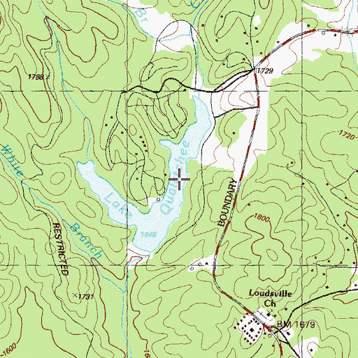 Topographic Map of Lake Qualatchee, GA