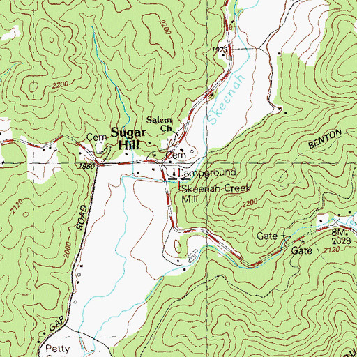 Topographic Map of Skeenah Creek Mill, GA