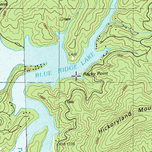 Topographic Map of Rocky Point, GA