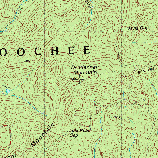 Topographic Map of Deadennen Mountain, GA